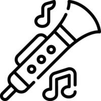 A black and white image of a trumpet and music notes vector