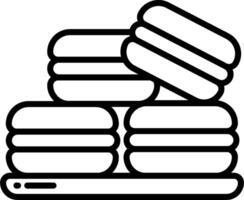 A stack of macarons on a white background vector