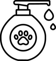 Dog shampoo and soap coloring page vector