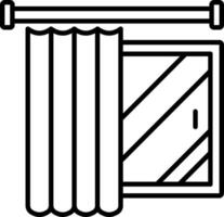 A black and white line drawing of a window vector