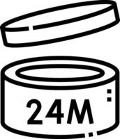 A black and white image of a container with the word 24m vector