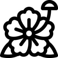 A black and white flower with a mushroom on top vector