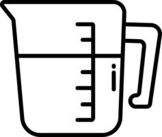 A measuring cup with a handle on it vector