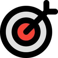 A target with an arrow in the center of it vector
