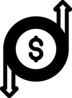 A dollar sign is shown in an arrow pointing upward vector
