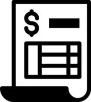 A black and white image of a receipt vector