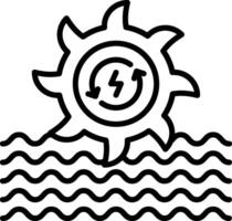 A black and white illustration of a sun and waves vector