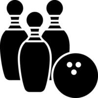 Bowling ball and pins icon vector