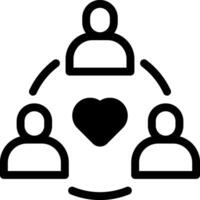 A circle with people and a heart in it vector