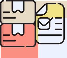 A stack of envelopes with a paper clip and a pen vector