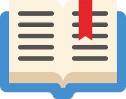 An open book with a red ribbon on it vector