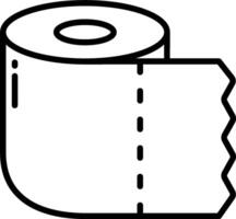 A black and white drawing of a roll of toilet paper vector