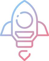 A rocket with a heart on it vector