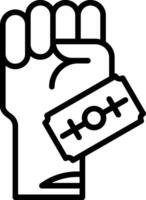 A fist holding a ticket and a fist vector