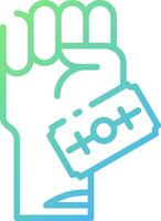 A fist holding a credit card and a sign that says gender vector