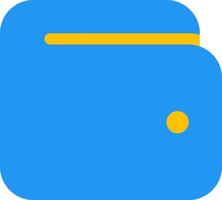 A blue wallet with a yellow button vector