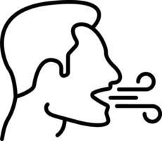 A man's face is blowing a smoke ring vector
