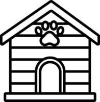 Dog house with paw prints on the door vector