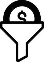 A funnel with a dollar sign in the middle vector