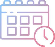 A calendar and clock icon on a white background vector