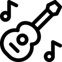 A guitar and music notes icon vector