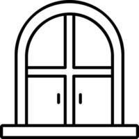 A black and white illustration of a window vector