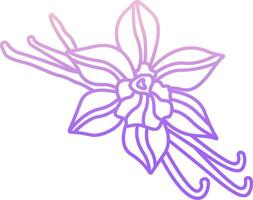 A purple flower with long stems on a white background vector