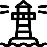 A black and white lighthouse icon on a white background vector