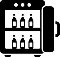 A refrigerator with bottles inside it vector
