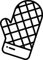 An oven mitt with a grid pattern on it vector