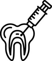 Tooth with injection vector