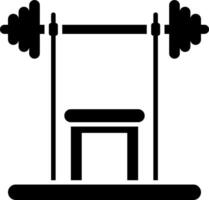 A barbell and bench icon on a white background vector