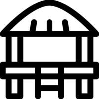 A black and white icon of a hut vector