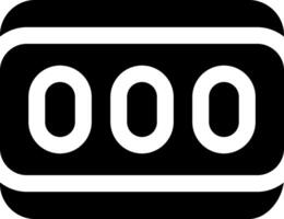 A black and white icon of a number vector