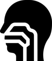 A black and white silhouette of a head with a piece of paper in it vector