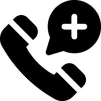 Phone call icon with a plus sign vector