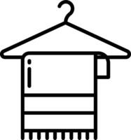 A towel hanging on a hanger with a white background vector