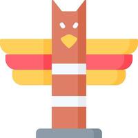 A cartoon bird with wings on top of a pole vector
