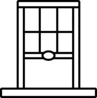 A black and white illustration of a window vector