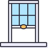 A window with a window frame and a window pane vector