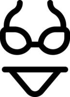 A black and white image of a face with glasses vector