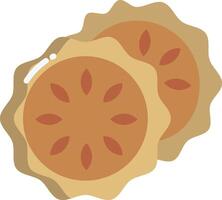 Two slices of pie on a white background vector