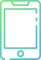 A tablet with a green and blue background vector