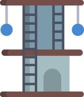 A cat tower with a ladder and two blue balls vector