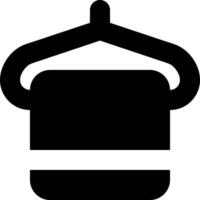 A black and white icon of a hat vector