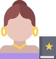 A woman with a book and a star vector