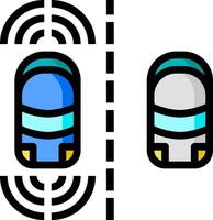 A car is driving on the road and another is driving in the opposite direction vector