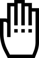 A black and white hand icon with a finger vector