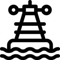 A black and white icon of a lighthouse vector