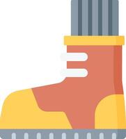 A boot with a yellow and orange sole vector